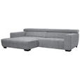 ECKSOFA in Webstoff Grau  182/279 cm  - Schwarz/Grau, KONVENTIONELL, Textil/Metall (182/279cm) - Hom`in