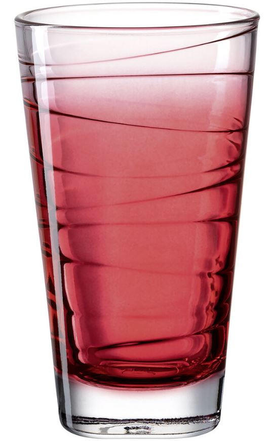 TRINKGLAS 280 ml  - Rot, Basics, Glas (7,5/13/7,5cm) - Leonardo