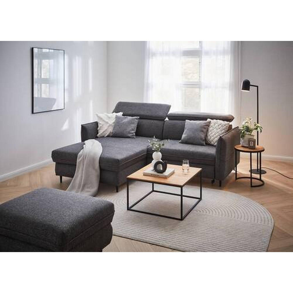 Thumbnail - Stylife Ecksofa, Graphit, Textil, Buche, Hartholz, 3-Sitzer, seitenverkehrt montierbar, Eckteil, L-Form, 232x185 cm, Hoc...