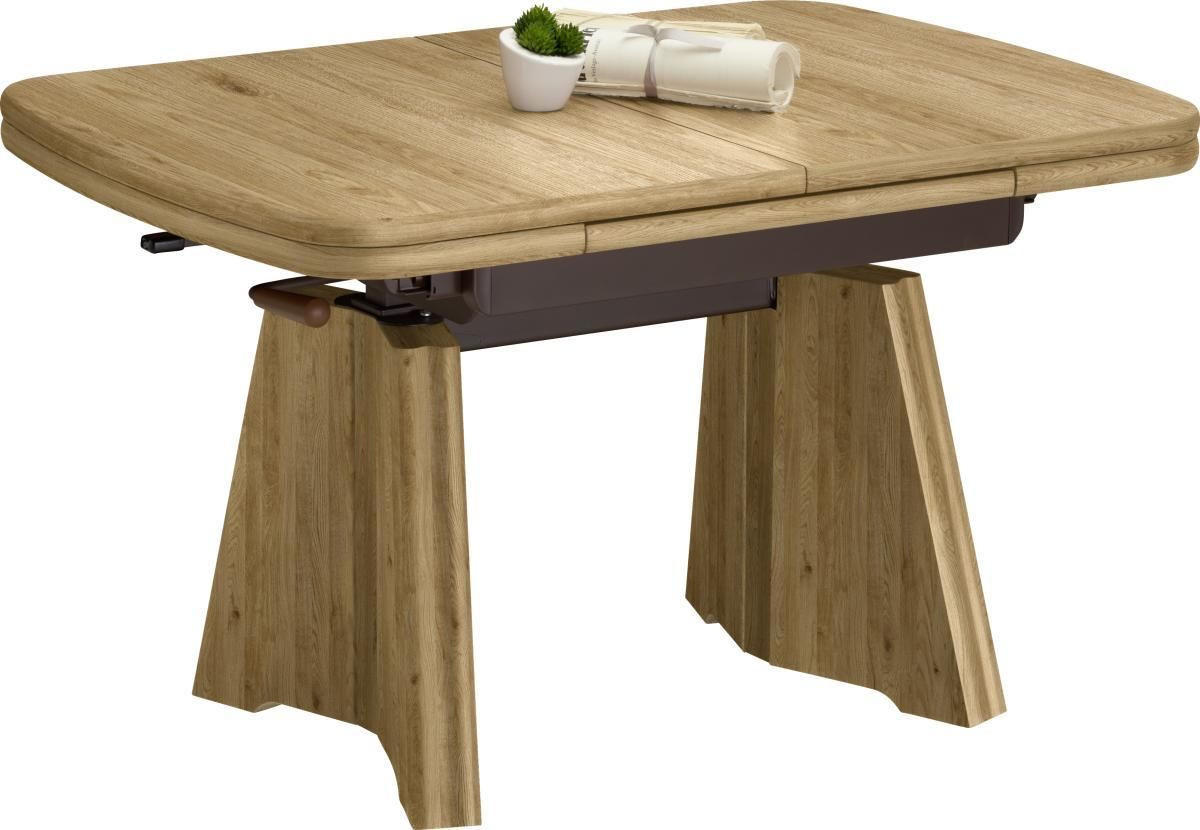 COUCHTISCH in Metall, Holzwerkstoff 90-131/65/56-75 cm  - Eichefarben, Konventionell, Holzwerkstoff/Metall (90-131/65/56-75cm) - Venda