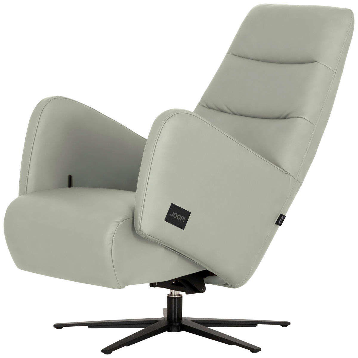 RELAXSESSEL Leder Silberfarben  - Silberfarben/Schwarz, Modern, Leder/Metall (66/110/83cm) - Joop!