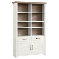 REGALKOMBINATION - Eichefarben/Weiß, Design, Holzwerkstoff/Metall (129,3/206,6/42,2cm) - SetOne by Musterring