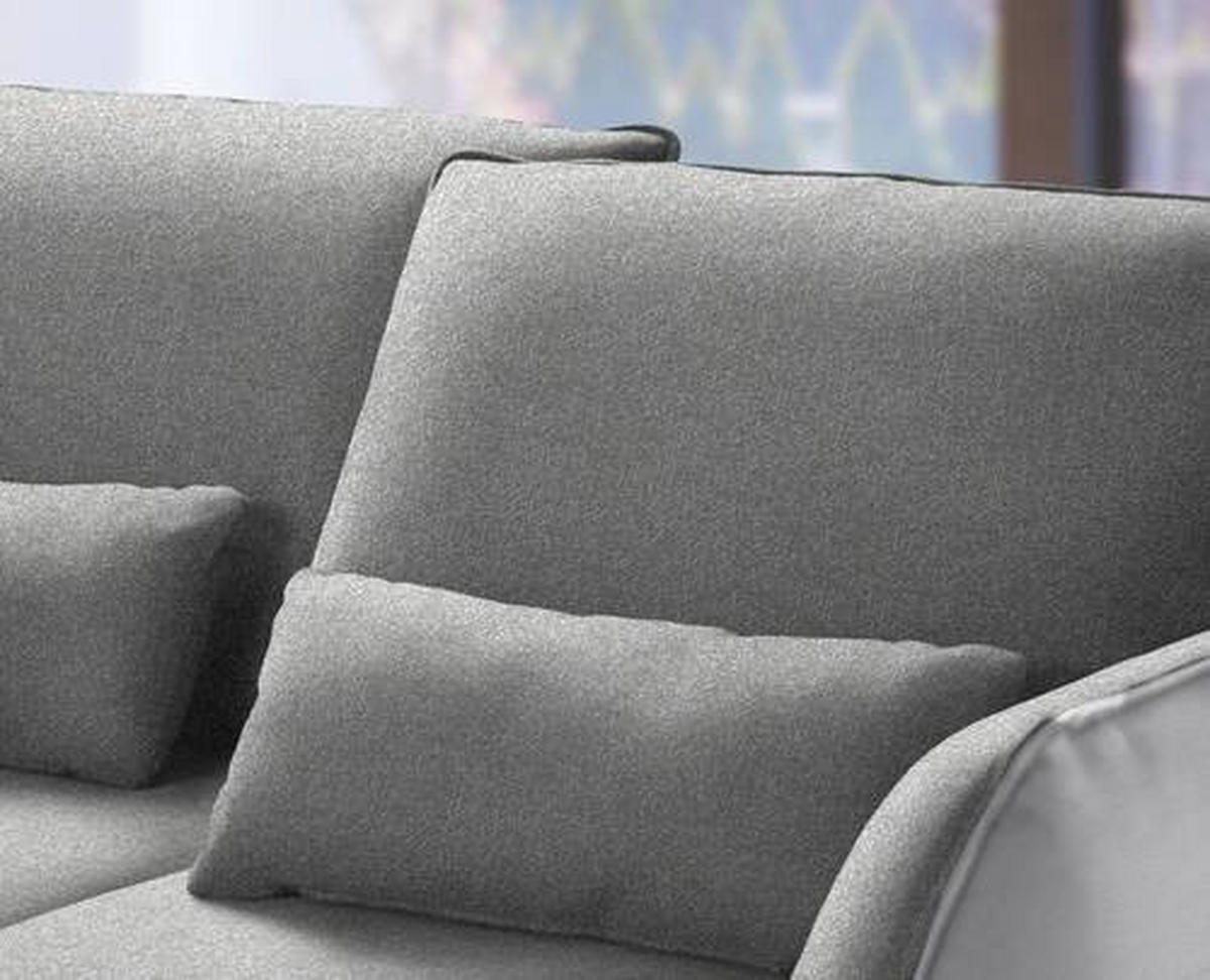 ECKSOFA in Flachgewebe Hellgrau  - Hellgrau/Schwarz, Design, Textil/Metall (250/310cm) - Moderano