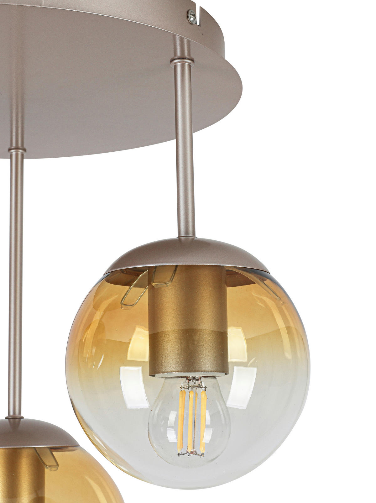 DECKENLEUCHTE    36/35,5/38 cm  - Champagner/Bernsteinfarben, Trend, Glas/Kunststoff (36/35,5/38cm) - Collett's Monde