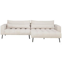 ECKSOFA Beige Cord  - Beige/Schwarz, Design, Textil/Metall (291/204cm) - Lomoco