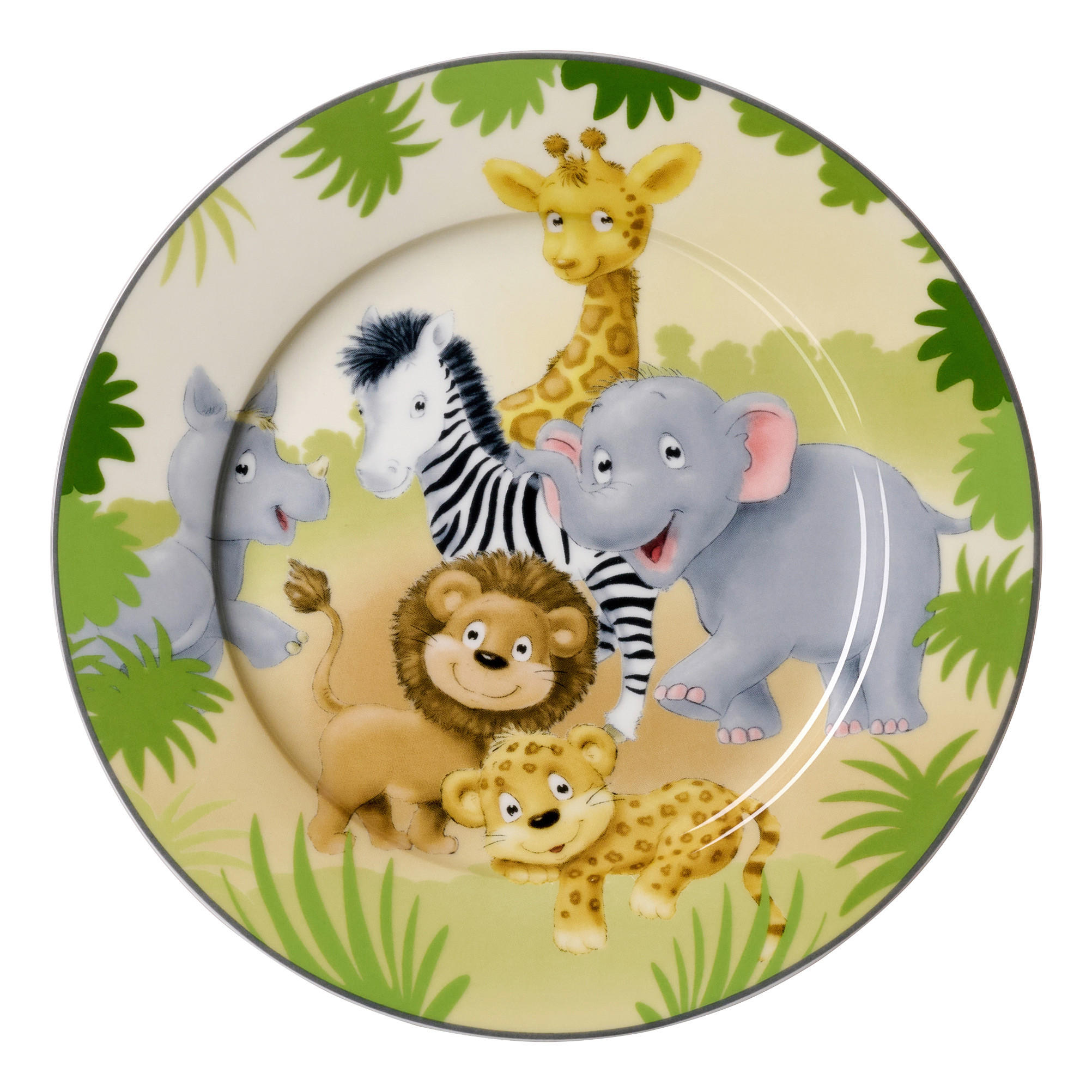 KINDERTELLER Afrikatiere Porzellan  - Gelb/Weiß, KONVENTIONELL, Keramik (19/19/2cm) - Ritzenhoff Breker