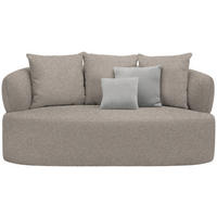 2-SITZER-SOFA in Plüsch Graubraun  - Graubraun/Schwarz, MODERN, Kunststoff/Textil (177/86/105cm) - Hom`in