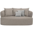 2-SITZER-SOFA in Plüsch Graubraun  - Graubraun/Schwarz, MODERN, Kunststoff/Textil (177/86/105cm) - Hom`in