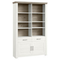 REGALKOMBINATION - Eichefarben/Weiß, Design, Holzwerkstoff/Metall (129,3/206,6/42,2cm) - SetOne by Musterring