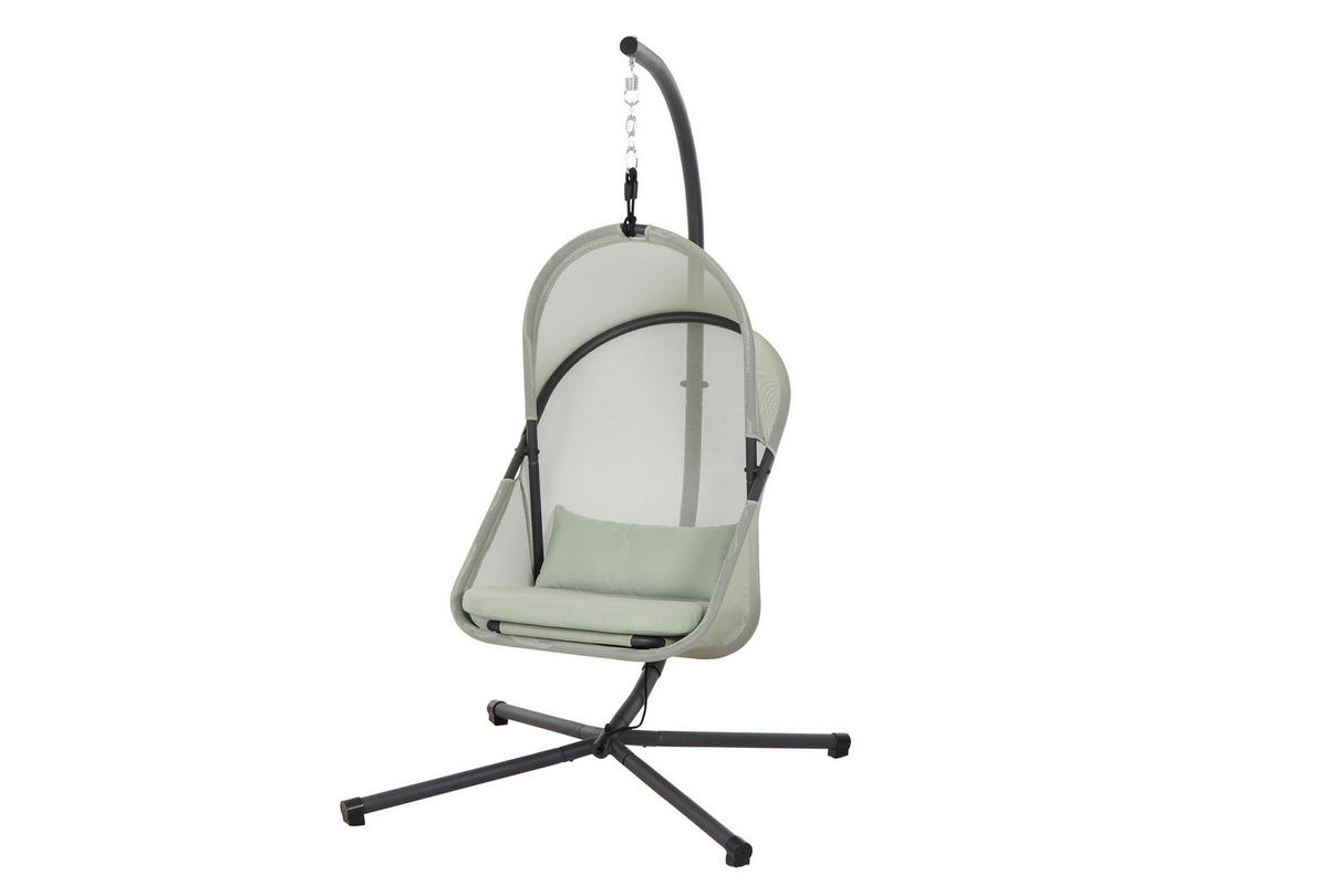 HÄNGESESSEL 123/195/106 cm  - Anthrazit/Grün, KONVENTIONELL, Kunststoff/Textil (123/195/106cm) - Siena Garden