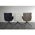 ARMLEHNSTUHL  Stoffauswahl, Sitzfläche 360° drehbar, automatische Rückholfunktion Webstoff  Beige  - Beige/Schwarz, Design, Textil/Metall (62/92/66cm) - Dieter Knoll