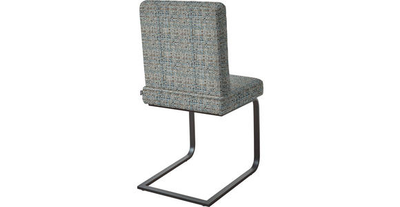 SCHWINGSTUHL in Stahl Flachgewebe - Blau/Schwarz, Design, Textil/Metall (60/92/60cm) - Dieter Knoll