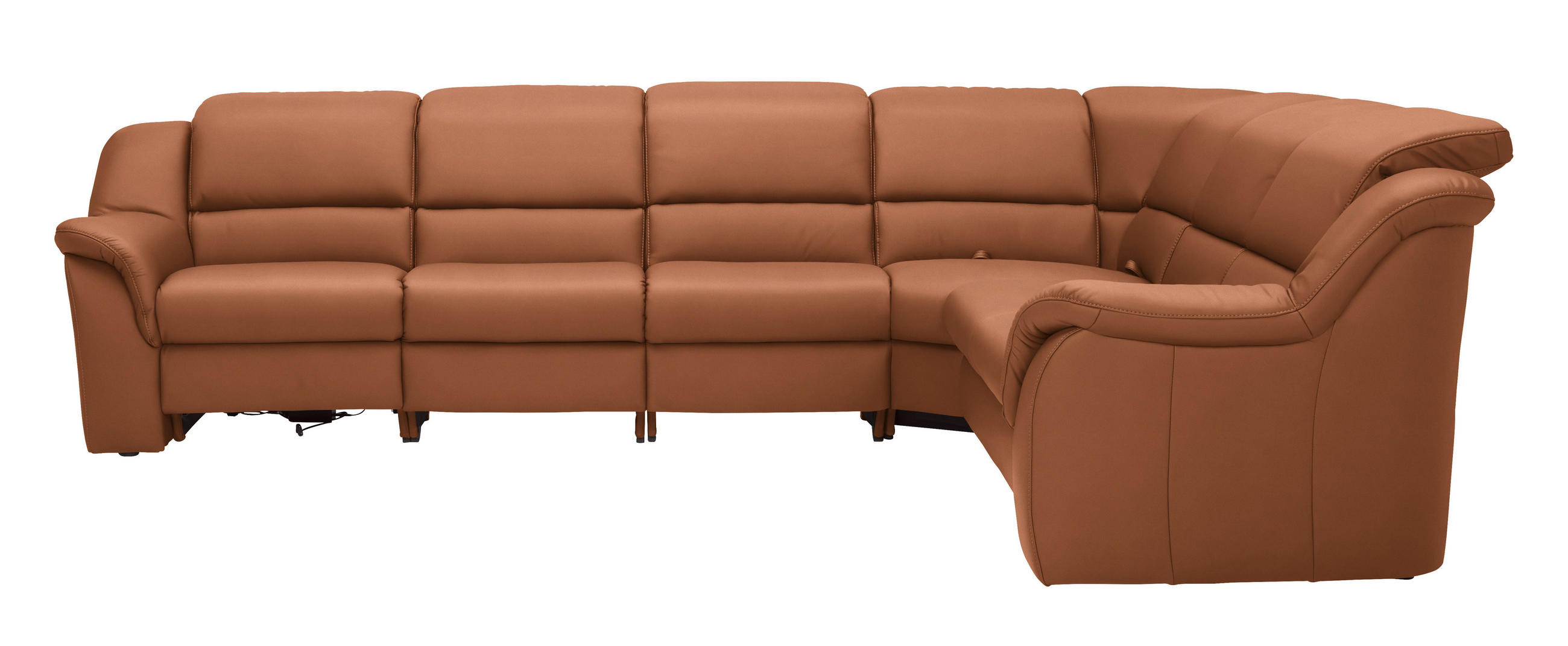 ECKSOFA 324/260 cm  in Echtleder Aprikose  324/260 cm  - Chromfarben/Aprikose, KONVENTIONELL, Leder/Kunststoff (324/260cm) - Cantus