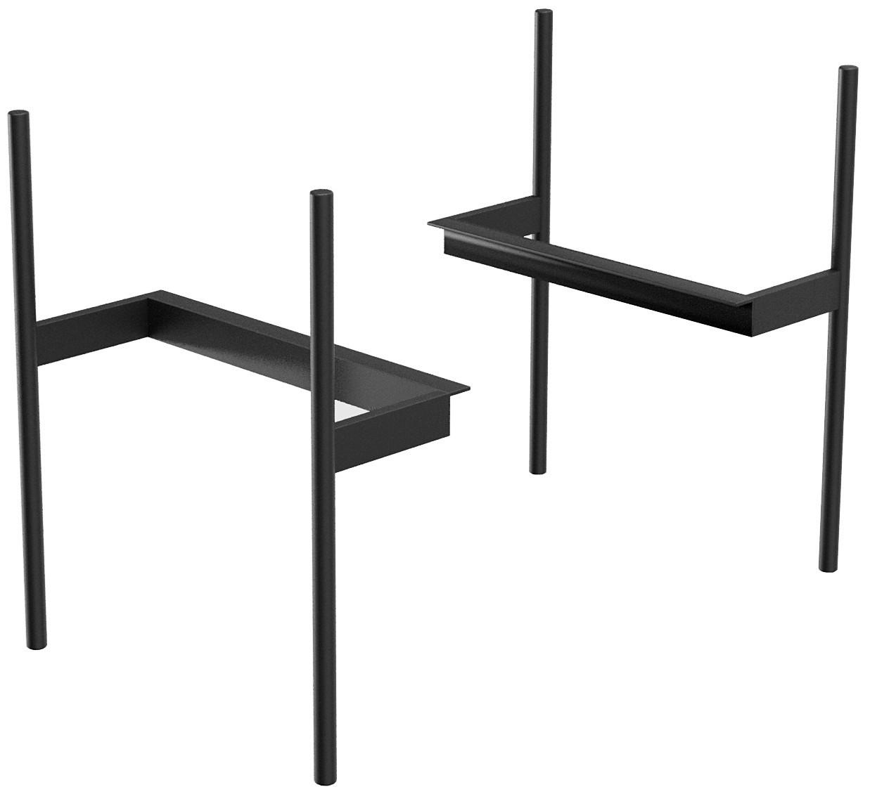 FUßSET  39,3 cm  - Schwarz, MODERN, Metall (39,3cm) - Welnova