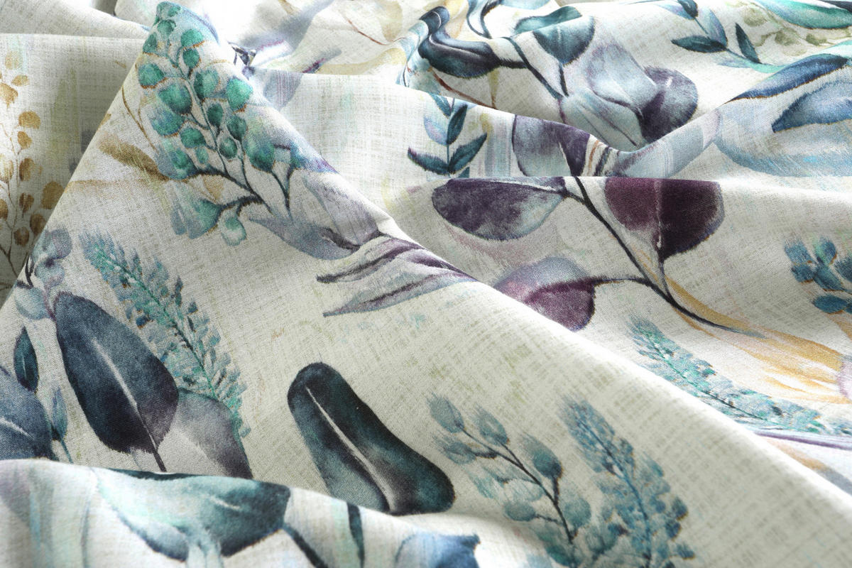 WENDEBETTWÄSCHE Satin 135/200 cm  - Ecru/Salbeigrün, Design, Textil (135/200cm)