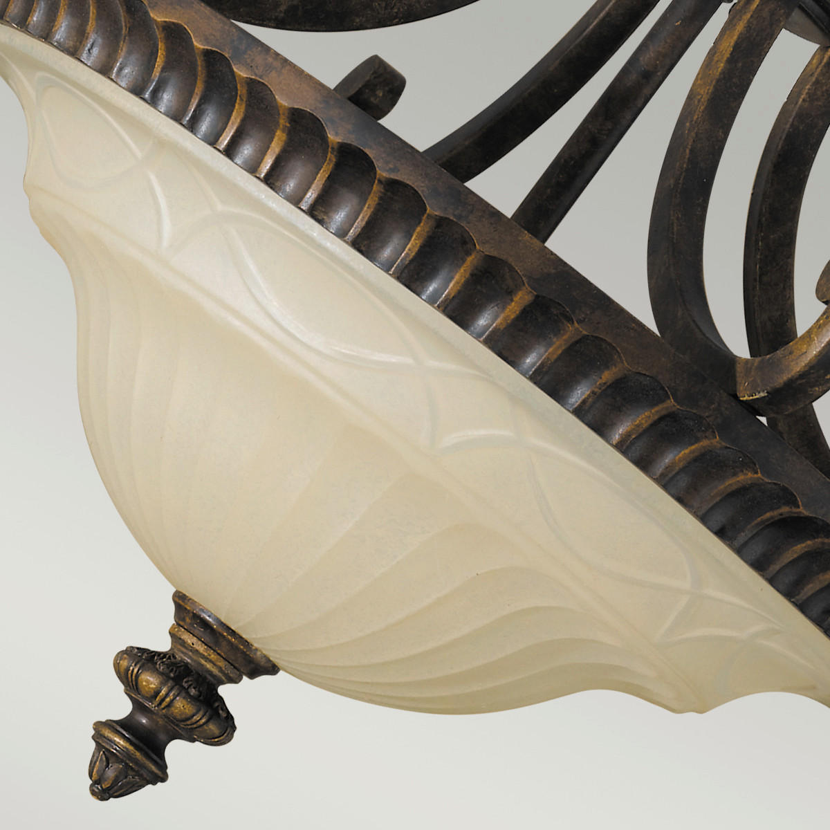 DECKENLEUCHTE    43,8/43,8/34,3 cm  - Braun, Konventionell, Glas/Metall (43,8/43,8/34,3cm) - Elstead Lighting