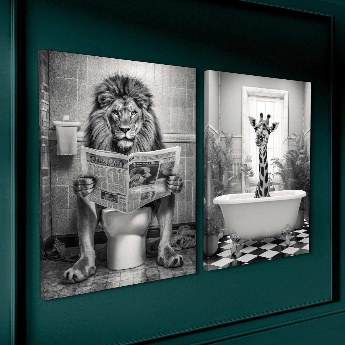 BILDERSET - Hellgrau/Schwarz, Basics, Holz/Textil (2x32/42cm)