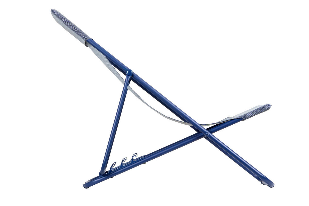 STRANDSTUHL Stahl Dunkelblau  - Dunkelblau, Basics, Textil/Metall (62/77-91/76-82cm) - Lafuma Mobilier