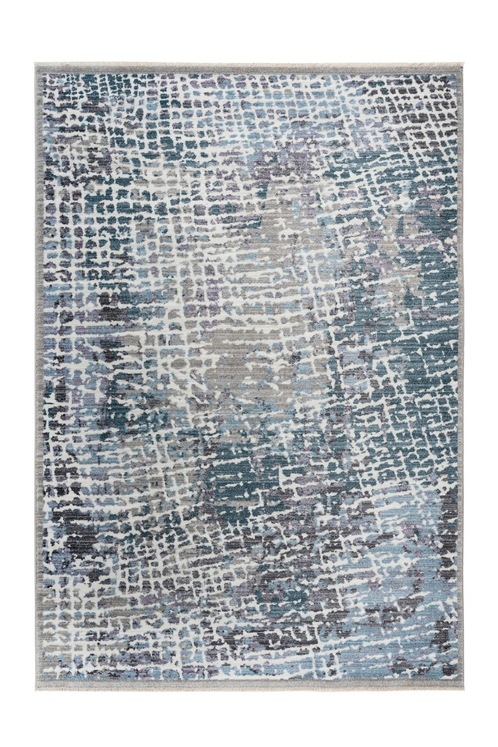 TKANA PREPROGA Medellin 80/150 cm taftano modra, srebrna - modra/srebrna, Design, tekstil (80/150cm)
