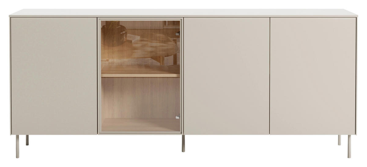 SIDEBOARD 195/83/41 cm Eichefarben, Kaschmir  195/83/41 cm  - Kaschmir/Eichefarben, MODERN, Glas/Holzwerkstoff (195/83/41cm) - Carryhome
