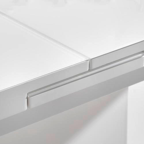 SOFFBORD i metall, glas, trämaterial 135/75/50 cm  - stålfärgad/vit, Design, metall/trämaterial (135/75/50cm) - Livetastic
