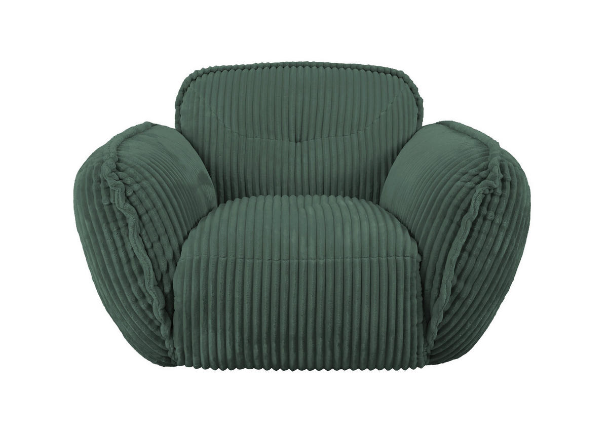 SESSEL in Cord Dunkelgrün  - Dunkelgrün/Schwarz, MODERN, Kunststoff/Textil (123/87/120cm) - Trendmanufaktur