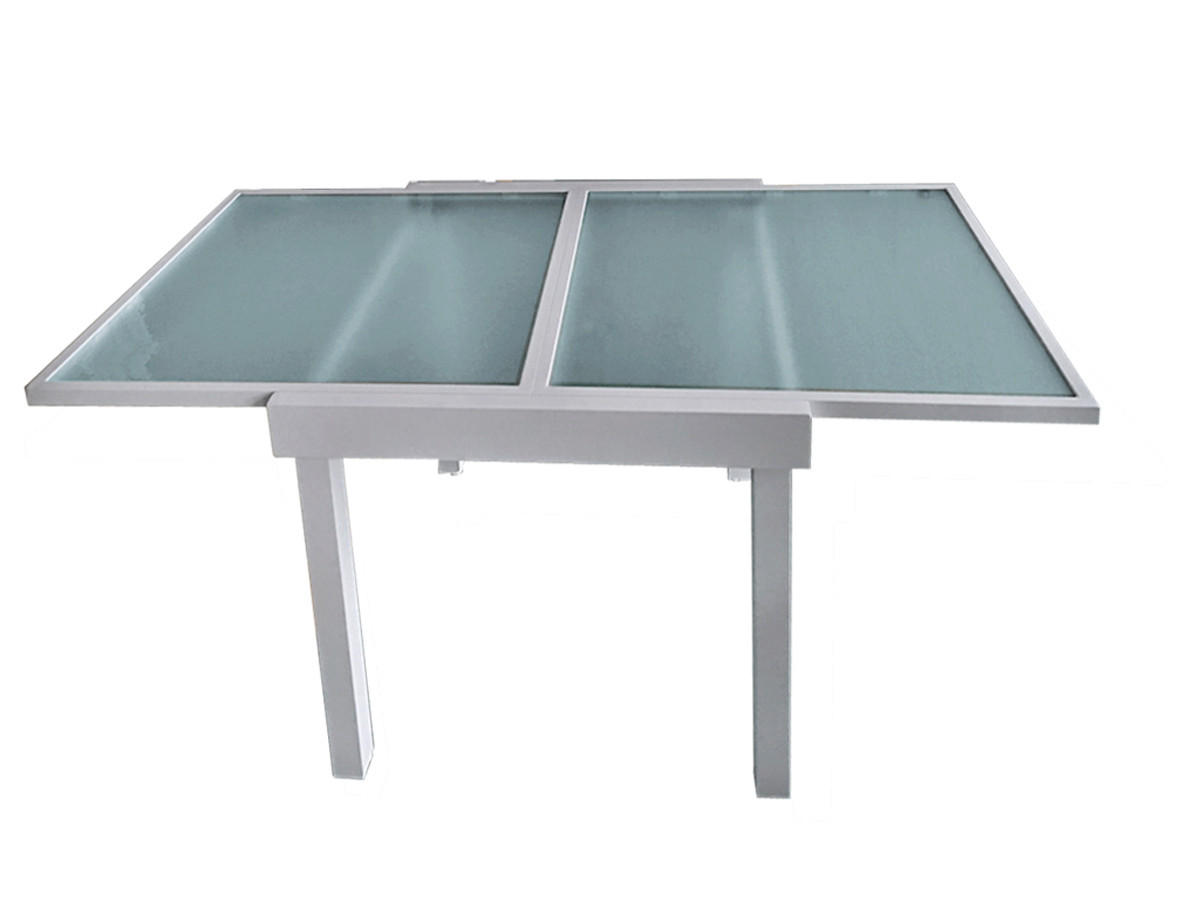 GARTENTISCH 65/65/75 cm Metall, Glas quadratisch  - Grau, MODERN, Glas/Metall (65/65/75cm) - Gardenson