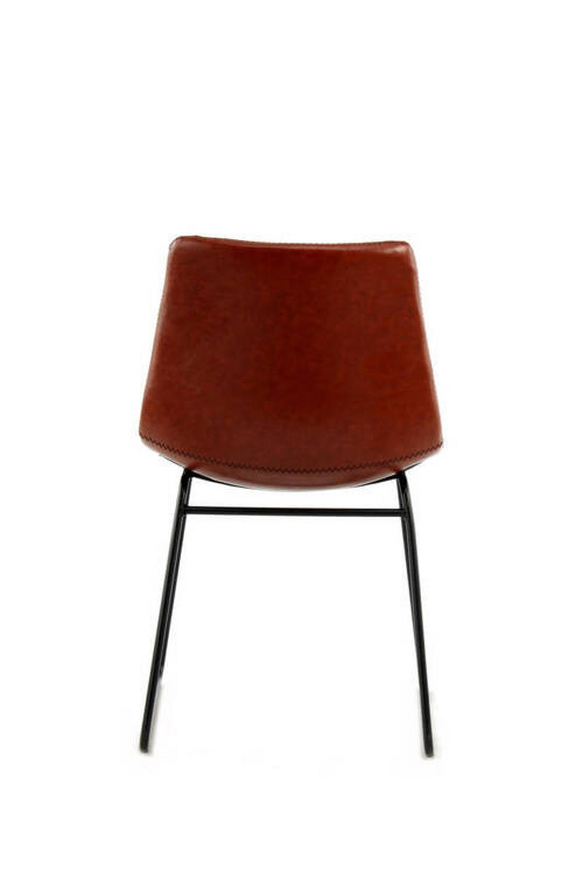 STOLSET 2 styck läderimitation  - brun, Trend, metall/textil (47,5/82/56cm) - Kayoom