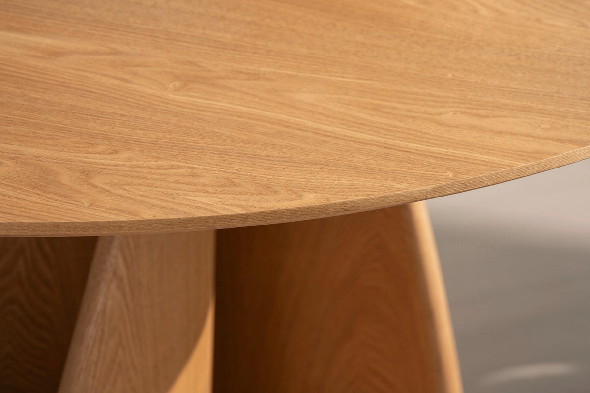 ESSTISCH Echtholz, Nachbildung  Holz, Holzwerkstoff rund Eichefarben  - Eichefarben, MODERN, Holz/Holzwerkstoff (120/75cm) - Livetastic