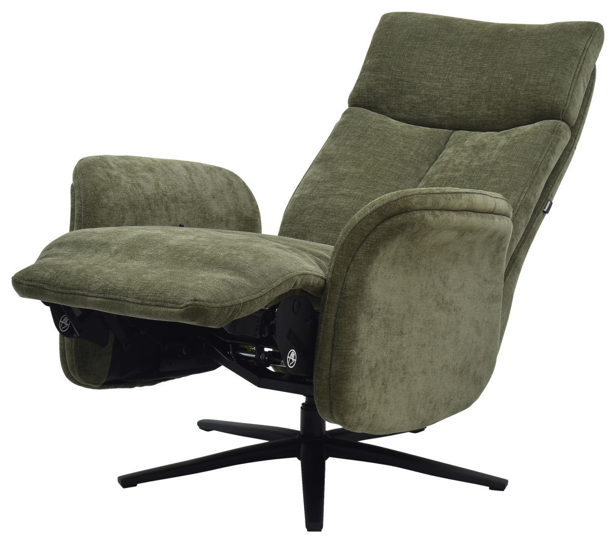 RELAXSESSEL Webstoff    - Schwarz/Grün, Design, Holz/Textil (75/109/84/148/84cm) - Livetastic