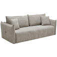 SCHLAFSOFA  in Webstoff Taupe  - Taupe/Schwarz, KONVENTIONELL, Kunststoff/Textil (224/90/107cm) - Carryhome