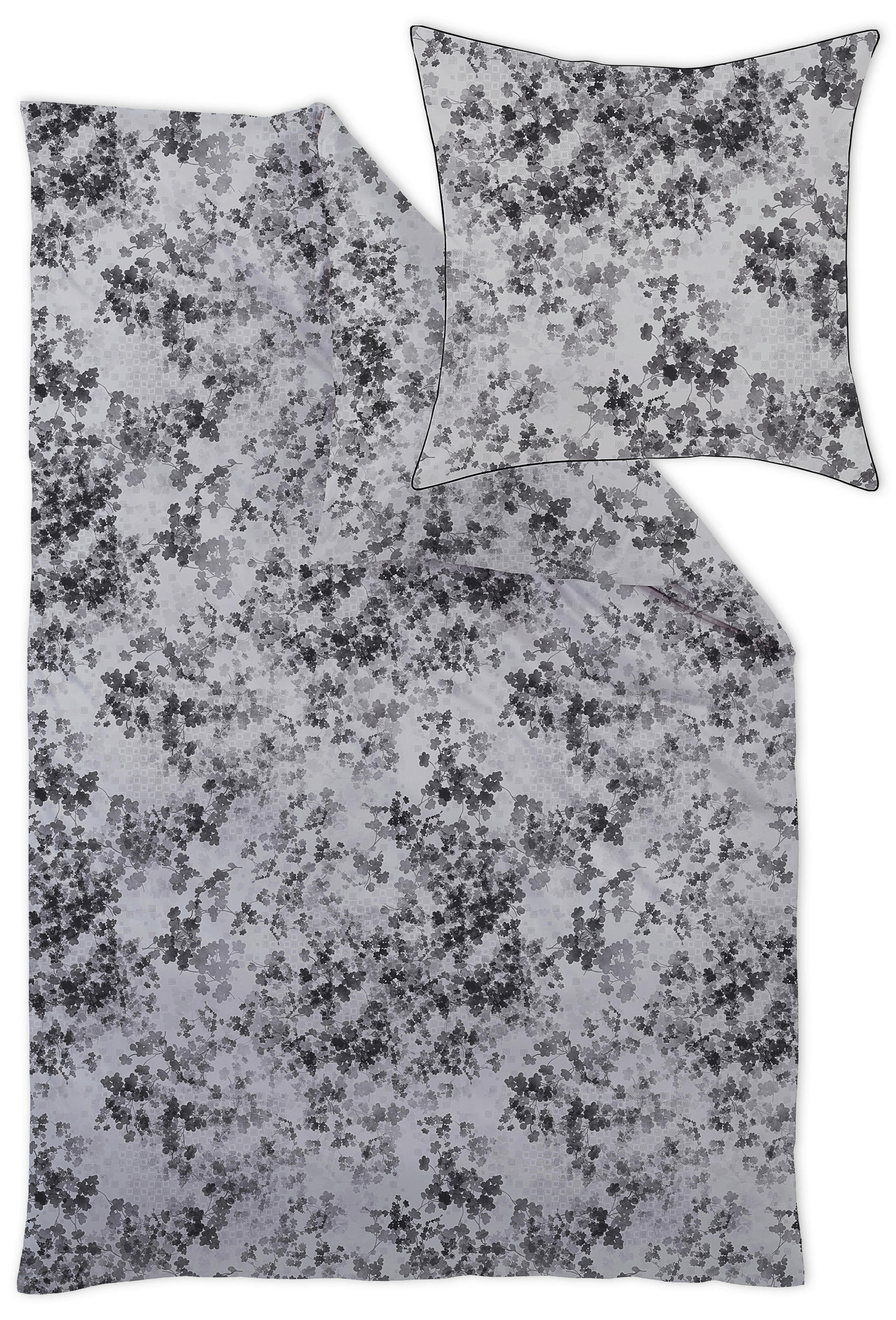 POSTELJNINA Flora 140/200 cm damast svilnato siva  - svilnato siva, Basics, tekstil (140/200cm) - Curt Bauer