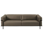3-SITZER-SOFA in Echtleder Taupe  - Taupe/Schwarz, Design, Leder/Metall (236cm) - Johann Jakob