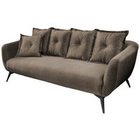 3-SITZER-SOFA Velours Braun  - Schwarz/Braun, MODERN, Holz/Textil (236/94/103cm) - Livetastic