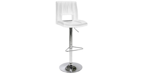 BARHOCKER in Metall, Textil Weiß - Chromfarben/Weiß, Design, Textil/Metall (41,5/94-115/52cm) - Carryhome