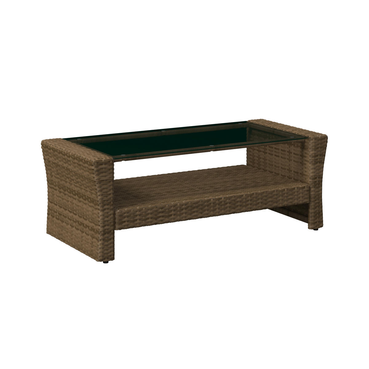 GARTENSET 4-teilig Webstoff Carbonstahl 4-teilig  - Beigebraun/Naturfarben, Design, Glas/Kunststoff - Ambia Garden