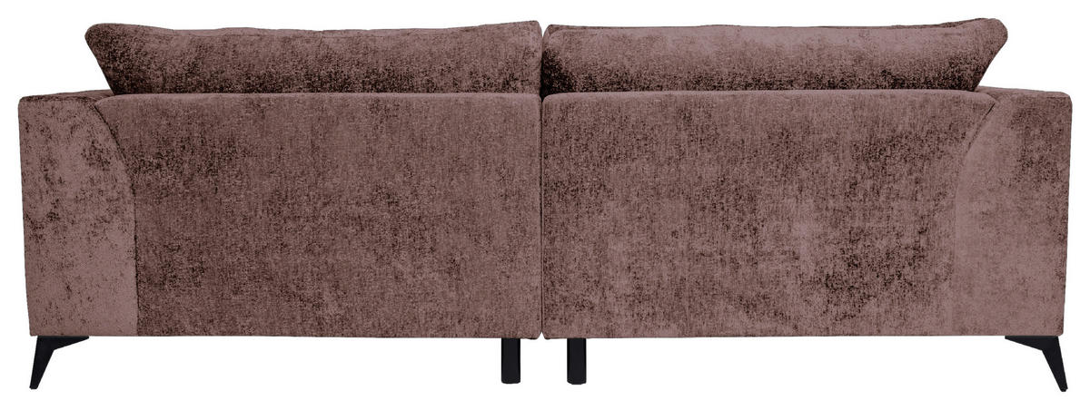 BIGSOFA in Chenille Altrosa  - Beige/Schwarz, Design, Textil/Metall (250/90/120cm) - home24