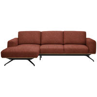 ECKSOFA in Struktur Rostfarben  157/262 cm  - Rostfarben/Schwarz, Design, Textil/Metall (157/262cm) - Novel