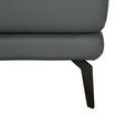 ECKSOFA in Echtleder Grau  - Schwarz/Grau, Design, Leder/Metall (288/184cm) - Novel