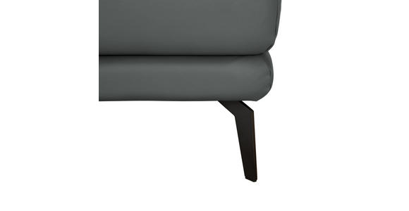 ECKSOFA in Echtleder Grau  - Schwarz/Grau, Design, Leder/Metall (288/184cm) - Novel