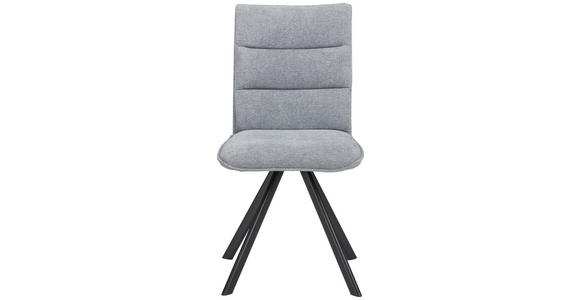 STUHL in Metall, Textil Blau, Grau, Schwarz - Blau/Schwarz, Design, Textil/Metall (47,5/92/59cm) - Cantus