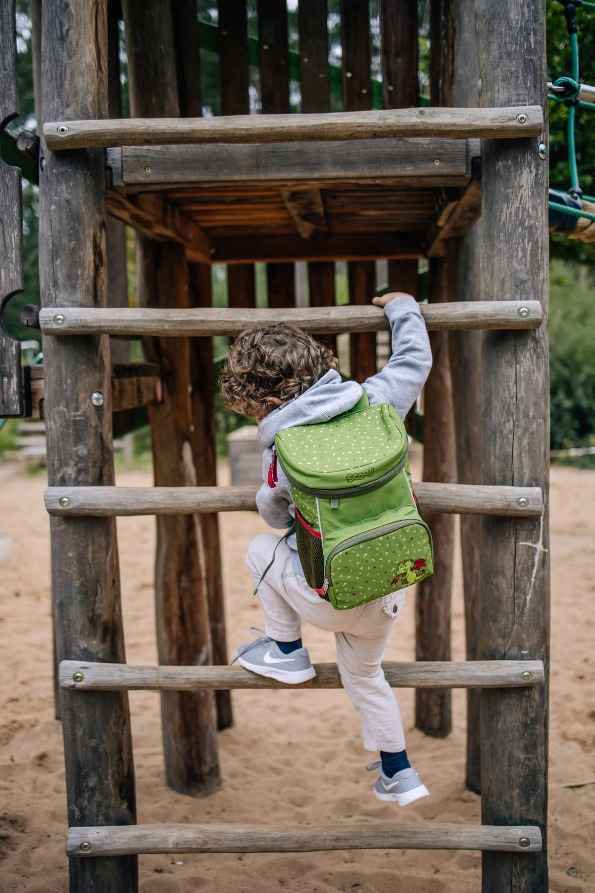 KINDERRUCKSACK Scooli Mini Me Diego Dragon  - Grün, Basics, Textil (20/29/13cm)