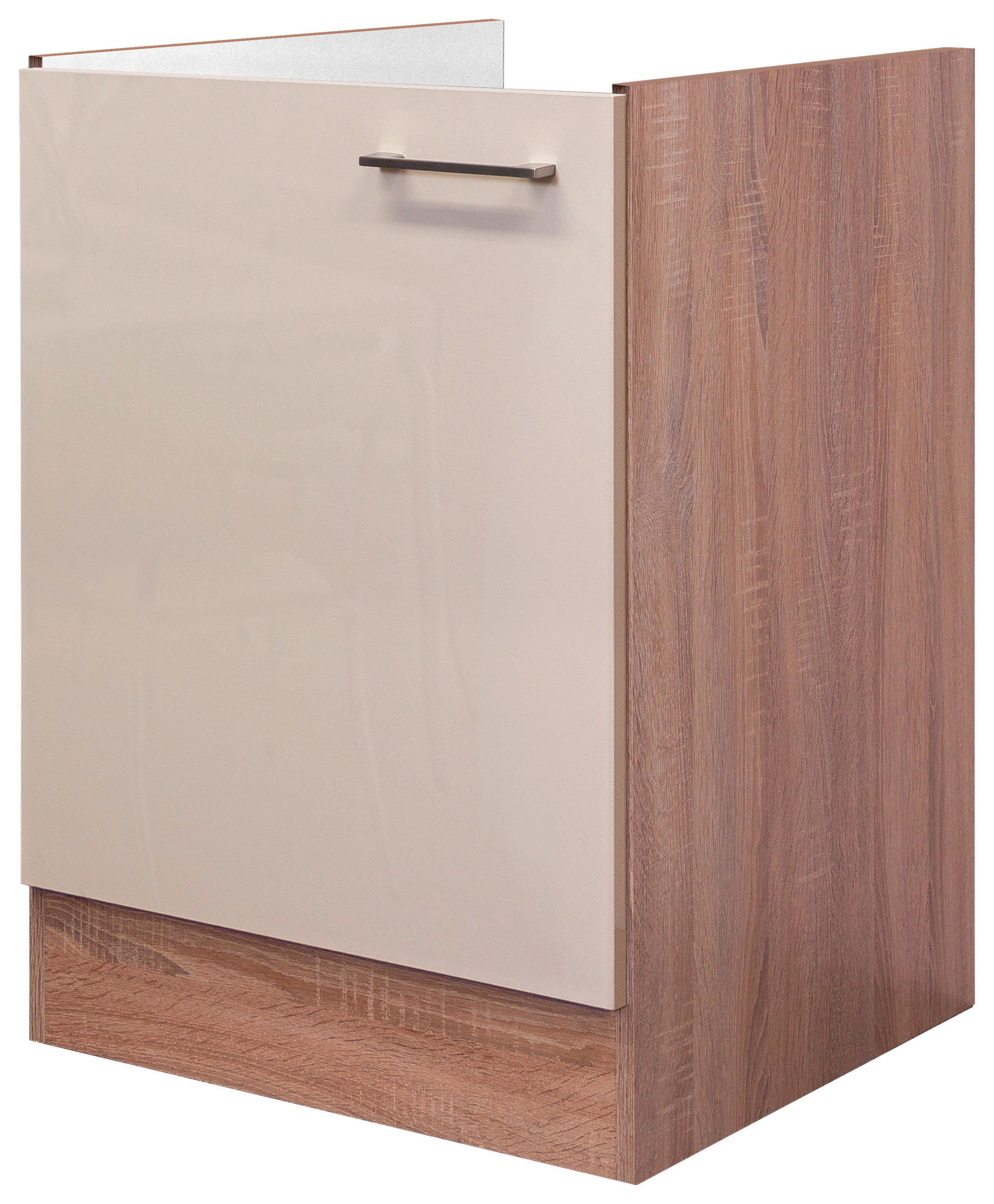 SPÜLENUNTERSCHRANK 50/82/57 cm in Sonoma Eiche, Kaschmir - Kaschmir/Edelstahlfarben, MODERN, Holzwerkstoff/Metall (50/82/57cm) - FlexWell