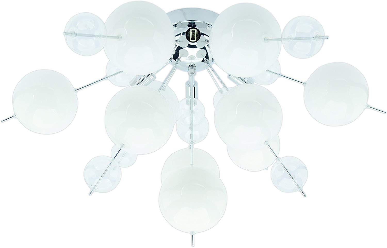 DECKENLEUCHTE EXPLOSION 57/38 cm   - Klar/Chromfarben, Design, Glas/Metall (57/38cm) - Näve