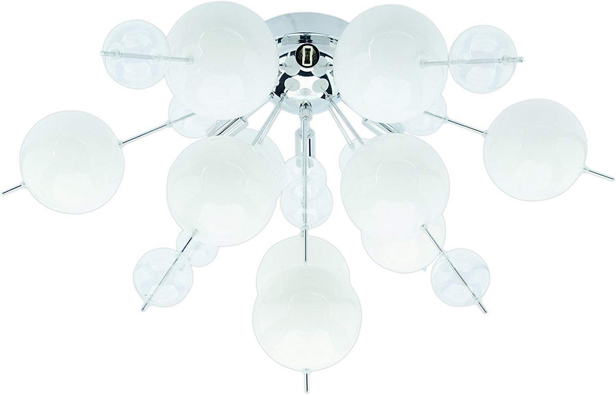 DECKENLEUCHTE EXPLOSION 57/38 cm   - Klar/Chromfarben, Design, Glas/Metall (57/38cm) - Näve