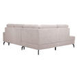 ECKSOFA inkl. Funktionen Creme Velours Bettkasten, Sitzvorzug  - Creme/Schwarz, KONVENTIONELL, Textil/Metall (206/253cm) - Venda