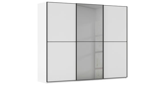 SCHWEBETÜRENSCHRANK 271/223/68 cm 3-türig Schwarz, Weiß  - Schwarz/Weiß, KONVENTIONELL, Glas/Holzwerkstoff (271/223/68cm) - Novel