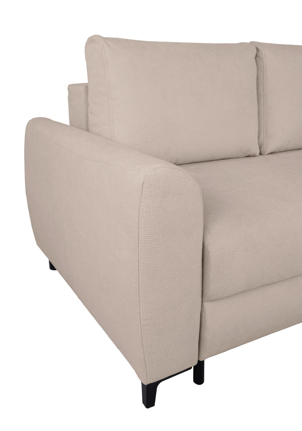 ECKSOFA Moli Beige Mikrofaser  - Beige/Schwarz, Design, Textil/Metall (236/148cm) - MID.YOU