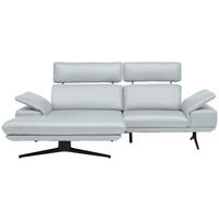 ECKSOFA in Echtleder Hellgrau  150/242 cm  - Beige/Hellgrau, Design, Leder/Metall (150/242cm) - Koinor