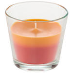 KERZE IM GLAS - Dunkelorange/Orange, Basics, Glas/Naturmaterialien (9/8,2cm) - Ambia Home